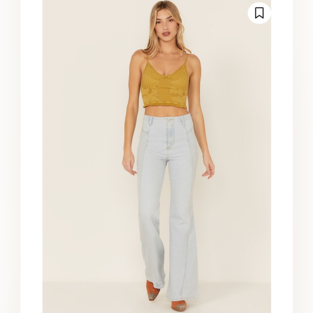 Free People Florence High Rise Flare Jeans Light Wash